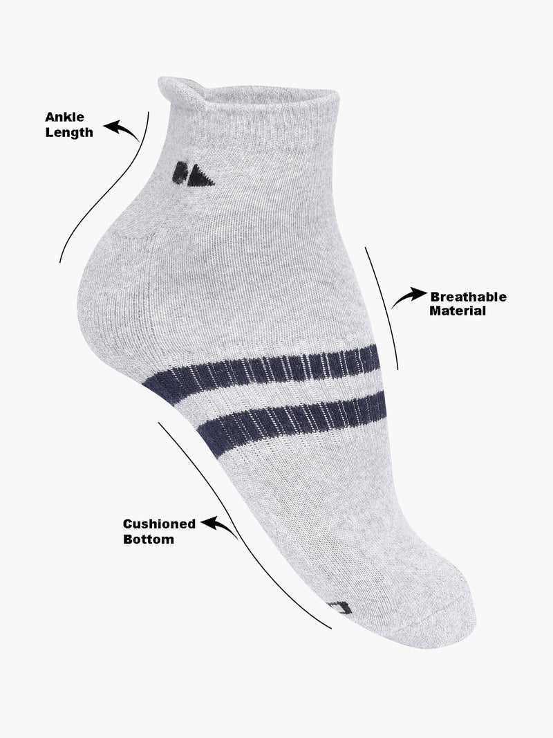 Men's Pack of 3 Striped Ankle Length Socks