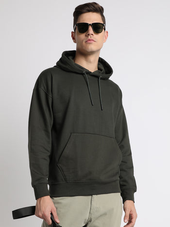 Men's Olive Hooded Sweatshirt