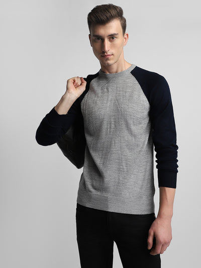 Men's Round neck Colorblock Pullover Sweater