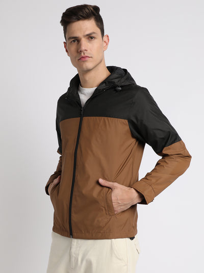 Dennis Lingo Men's Hooded Regular Fit Colourblock Copper Jackets