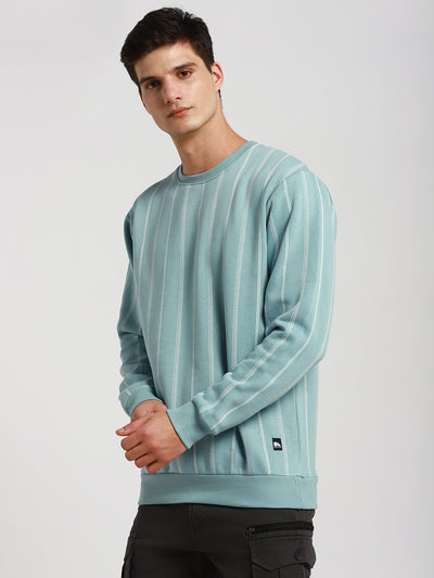 Men's Striped Cotton Pullover Sweater