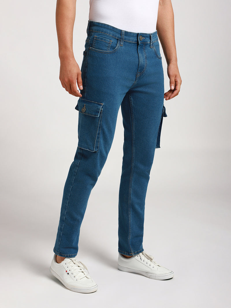 Men's Cargo Straight Rinse Indigo Jeans