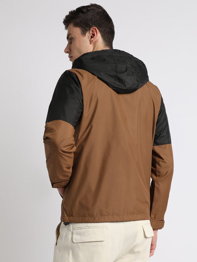 Dennis Lingo Men's Hooded Regular Fit Colourblock Copper Jackets