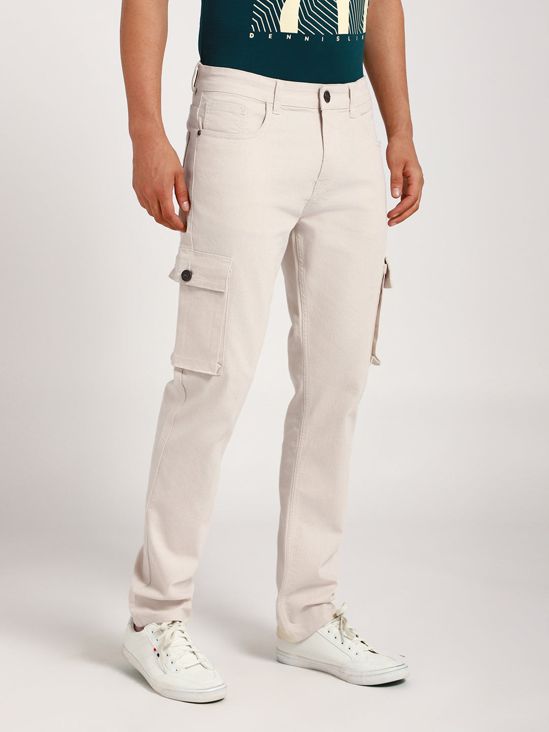 Men's Cargo Straight Rinse Ecru Jeans