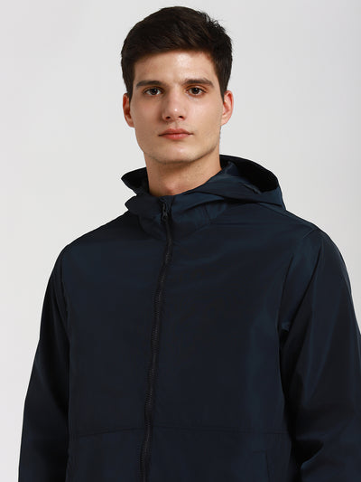 Dennis Lingo Men's Hooded Regular Fit Solid Indigo Jackets