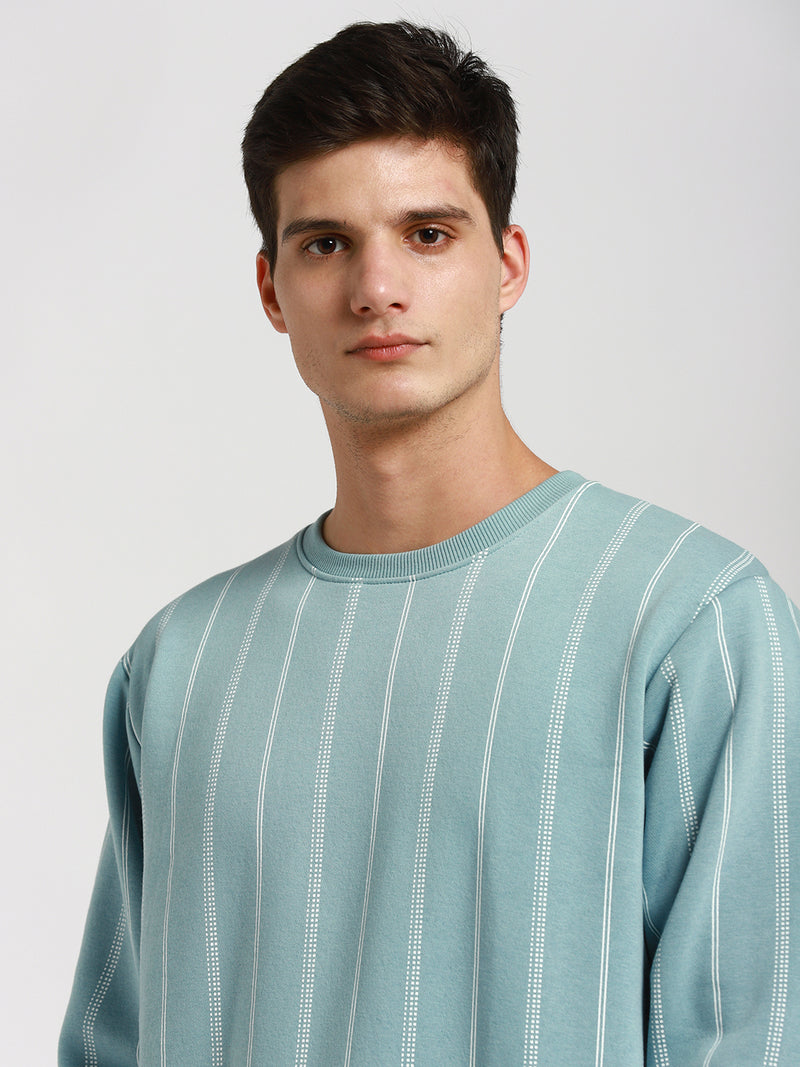 Men's Striped Cotton Pullover Sweater