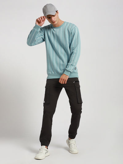 Men's Striped Cotton Pullover Sweater