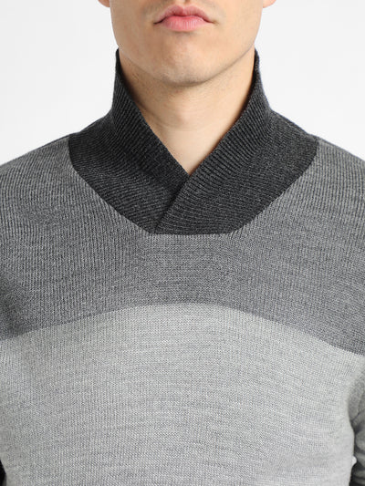 Dennis Lingo Men's Spread Collar Regular Fit Y/D Stripes Grey T-Shirts