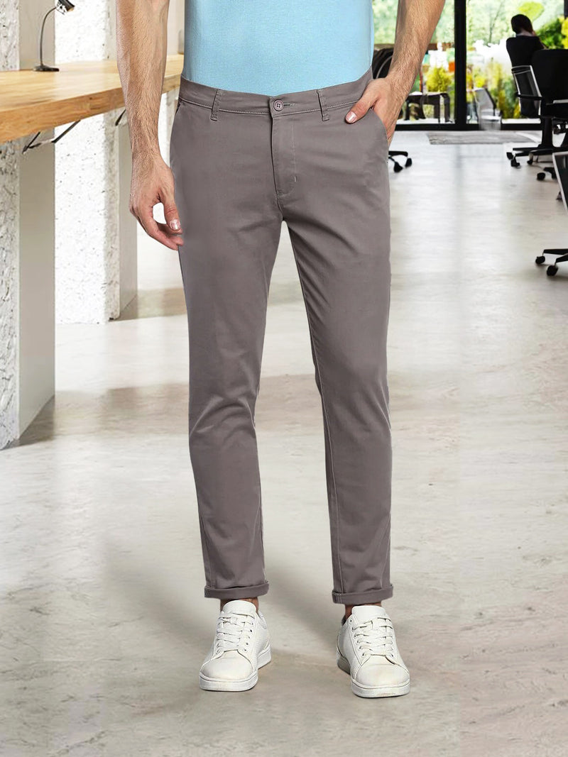 Men's Tapered Fit Cotton Chinos (Graphite Grey)