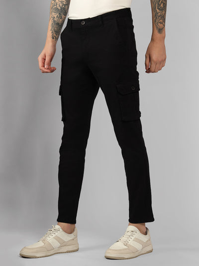 Men's Tapered Fit Cotton Cargo (Black)