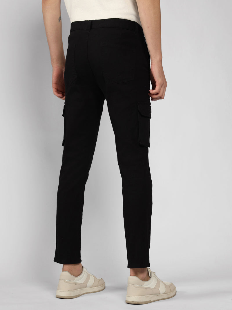 Men's Tapered Fit Cotton Cargo (Black)