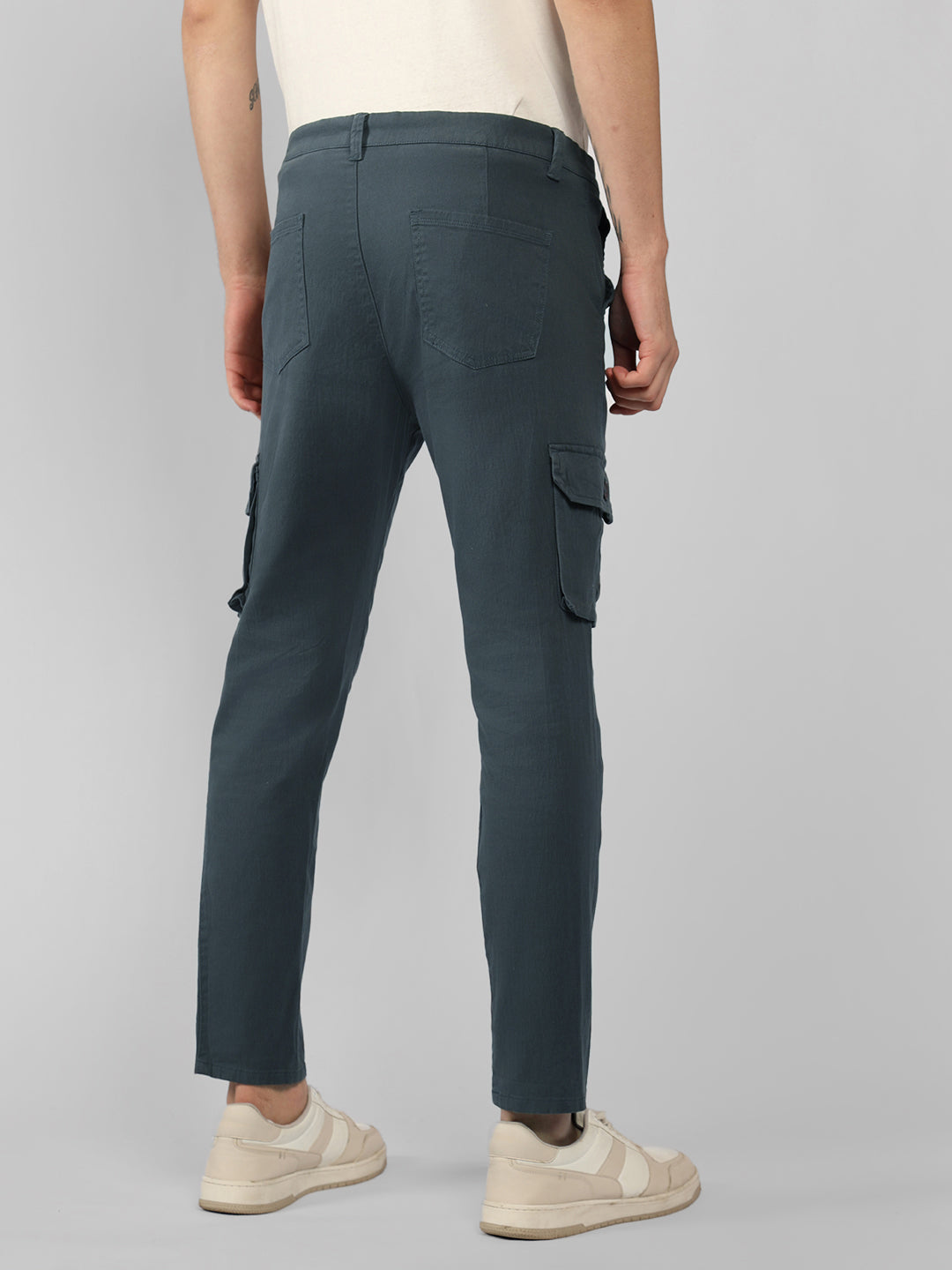 Men's Tapered Fit Cotton Cargo (Steel Grey)