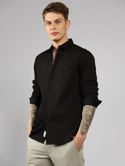 Men's Cotton Solid Slim Fit Full Sleeve Casual Shirt