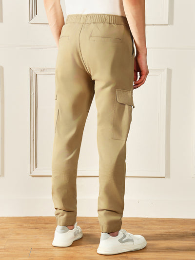 Men's Khaki Solid Cargo Jogger