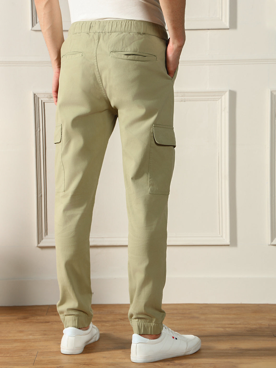 Men's Moss Green Solid Cargo joggers