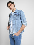 Men's Indigo Washed Regular Fit Fit Collar Full Sleeves Casual Denim Jacket