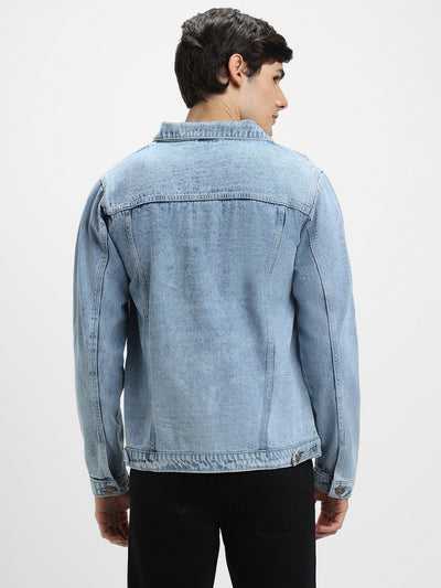 Men's Indigo Washed Regular Fit Fit Collar Full Sleeves Denim Jacket Denim Jacket