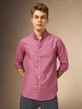 Men's Pink Solid Button Down Collar Full Sleeves Shirt