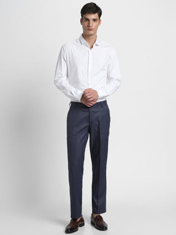 Men's Blue Houndstooth Formal Trousers