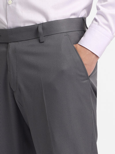 Men's Grey Houndstooth Formal Trousers