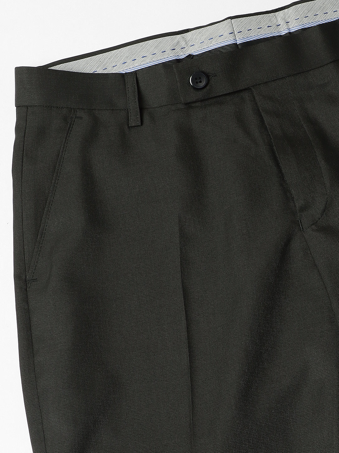 Men's Olive Solid Formal Trousers