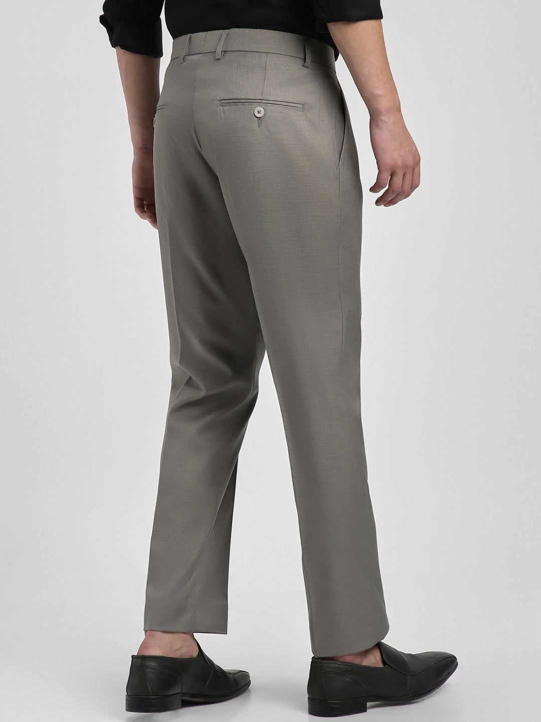 Men's Graphite Grey Solid Formal Trousers