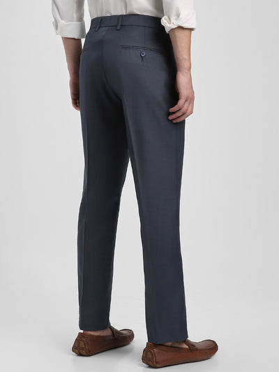 Men's Mid Grey Solid Formal Trousers