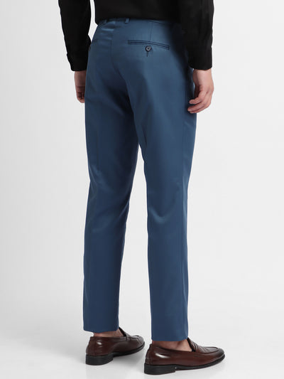 Men's Navy Solid Formal Trousers