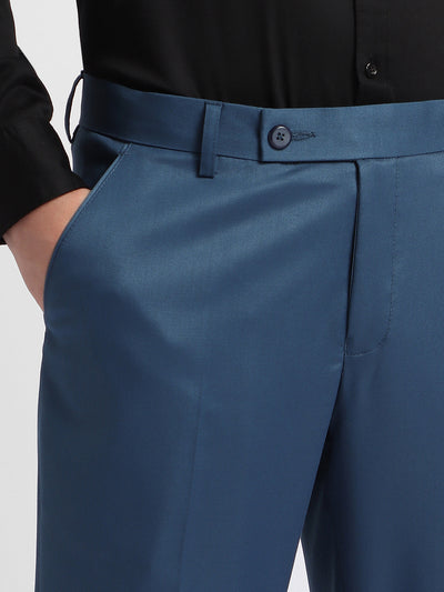 Men's Navy Solid Formal Trousers