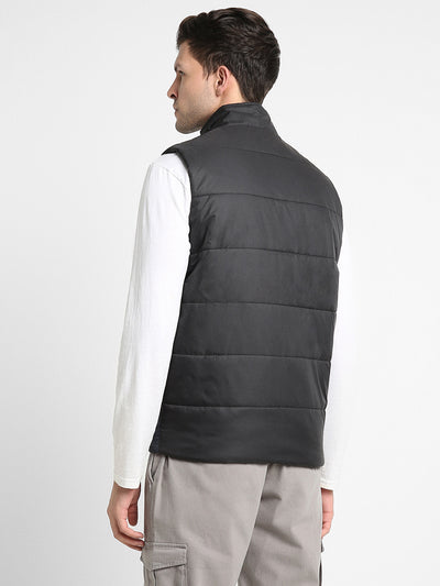 Dennis Lingo Men's High Neck Regular Fit Colourblock Quilted Denim Jackets
