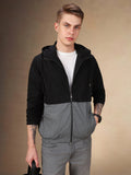 Men's Colorblocked Hooded Full Sleeves Regular Fit Jacket