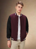 Men's Colorblocked Rib Collar Full Sleeves Regular Fit Bomber Jacket