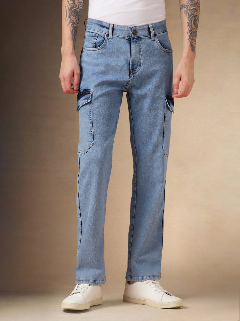 Men's Indigo Relaxed Fit Stretchable jeans