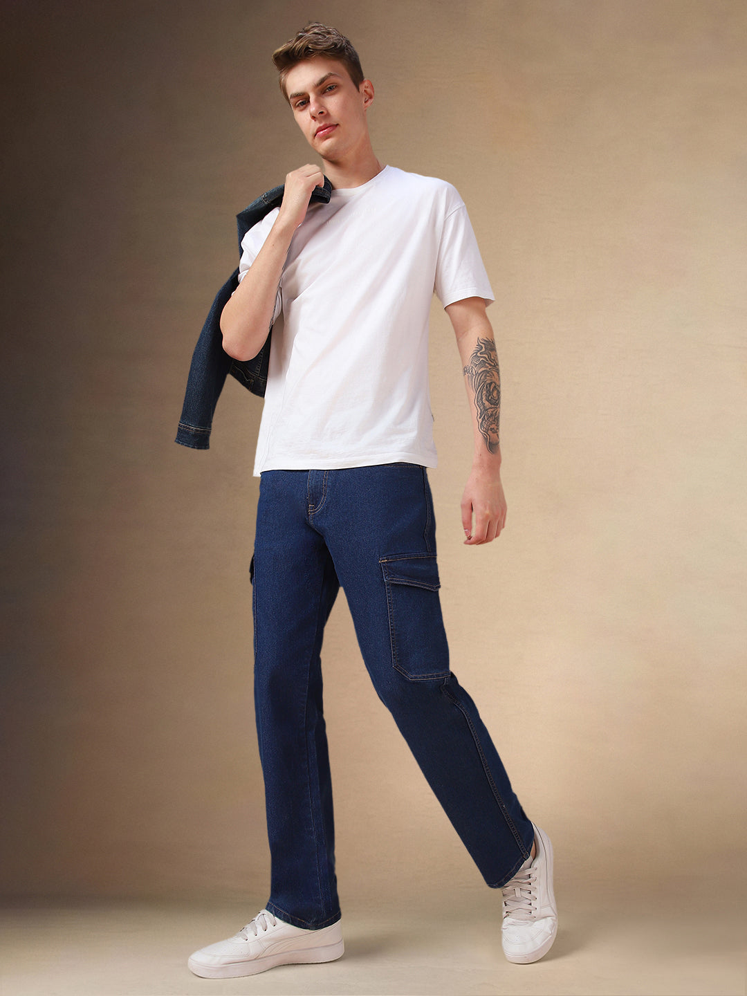 Men's Indigo Relaxed fit Stretchable Jeans