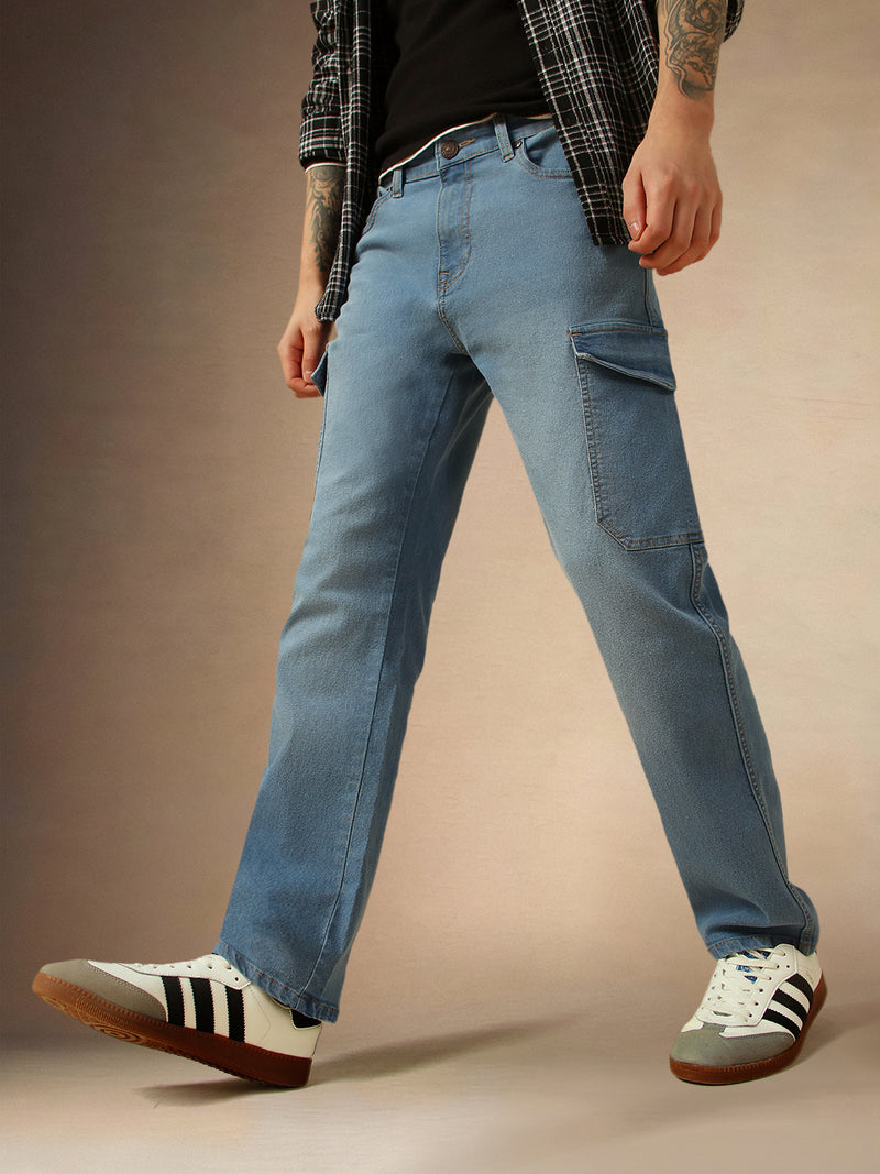 Men's Indigo Relaxed Fit Stretchable Jeans