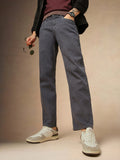 Men's Grey Cotton Relaxed Fit Mid-Rise Casual Jeans