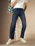 Men's Blue Cotton Relaxed Fit Mid-Rise Casual Jeans