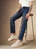 Men's Blue Cotton Relaxed Fit Mid-Rise Casual Jeans