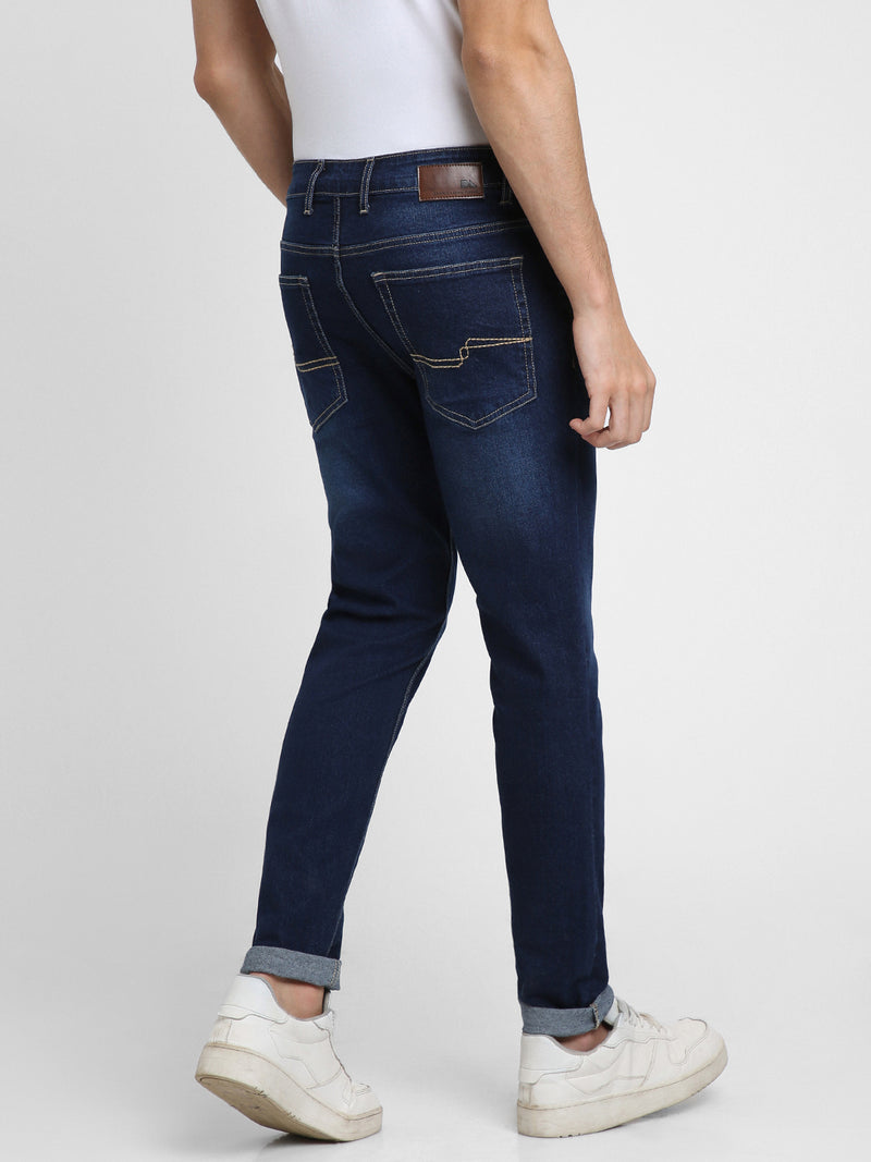 Men's Slim Fit Washed Indigo Stretchable Jeans