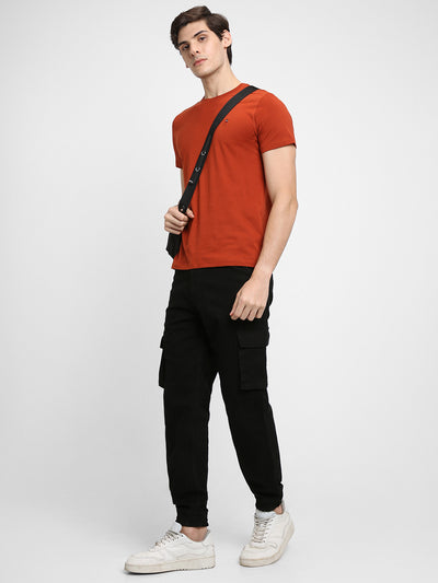 Men's Cargo Jogger Fit  Rinse Black Stretchable Jeans