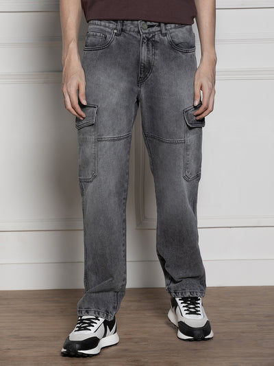 Men's Light grey Relaxed Fit Heavy Fade Jeans