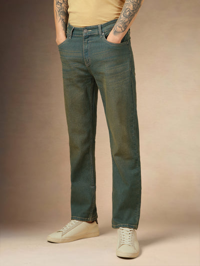 Men's Indigo Solid Relaxed Fit Stretchable Jeans