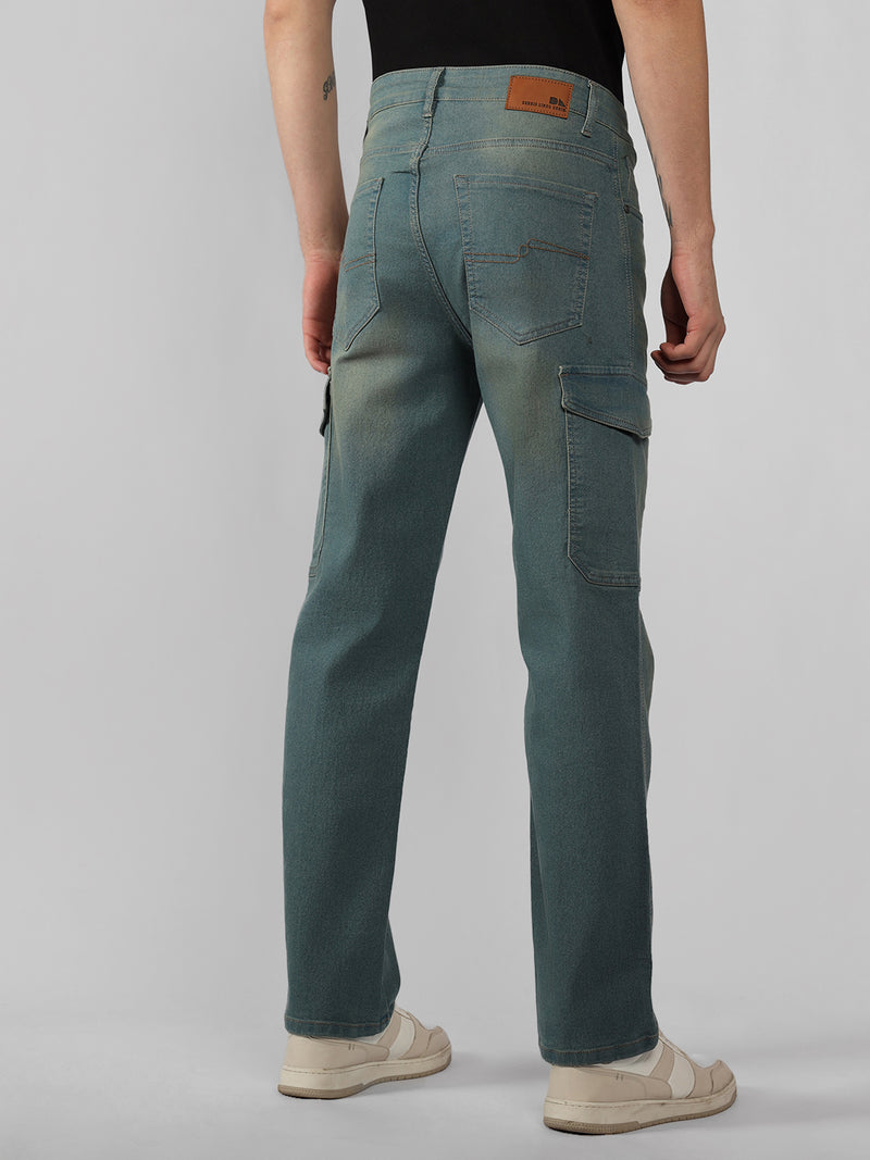 Men's Indigo Solid Relaxed Fit Stretchable Jeans