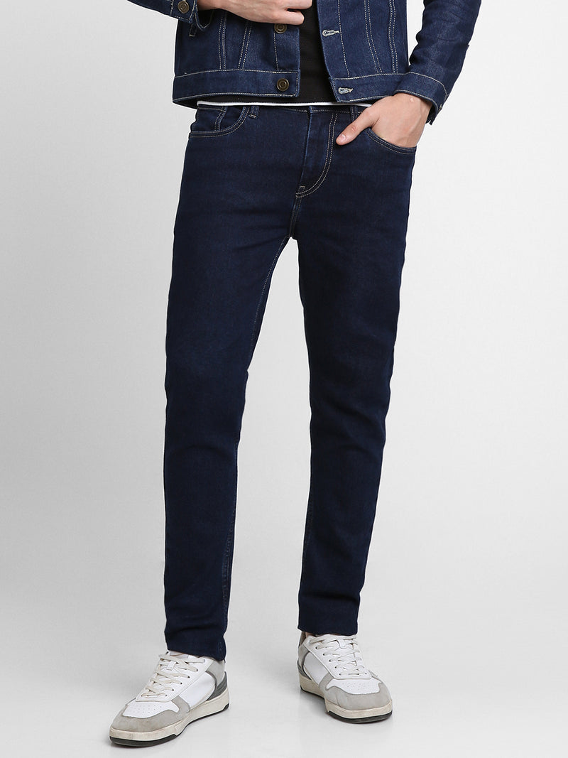 Men's Slim Fit Rinse Indigo Stretchable Jeans