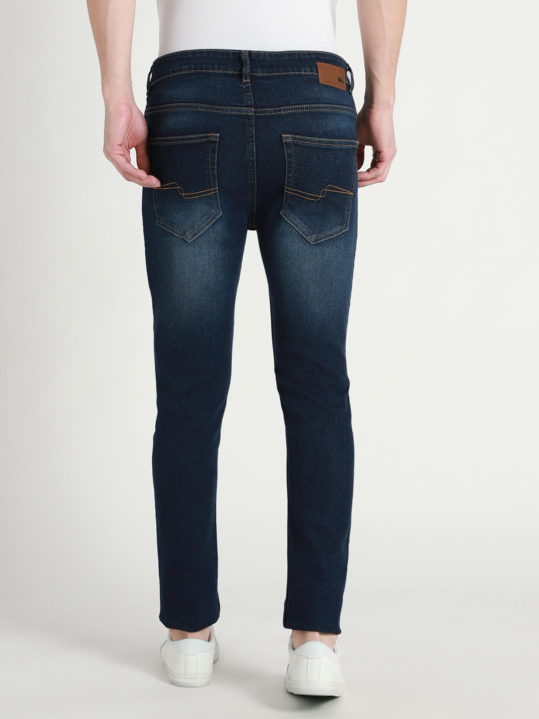 Men's Slim Washed Mid Blue Stretchable Jeans