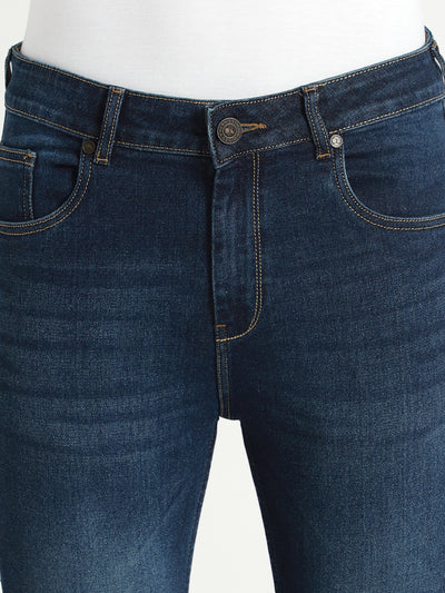 Men's Slim Washed Mid Blue Stretchable Jeans