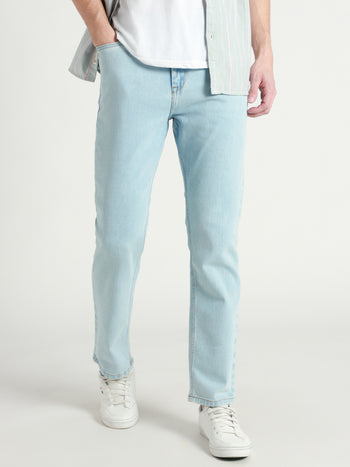 Men's Straight Washed LIGHT BLUE Jeans