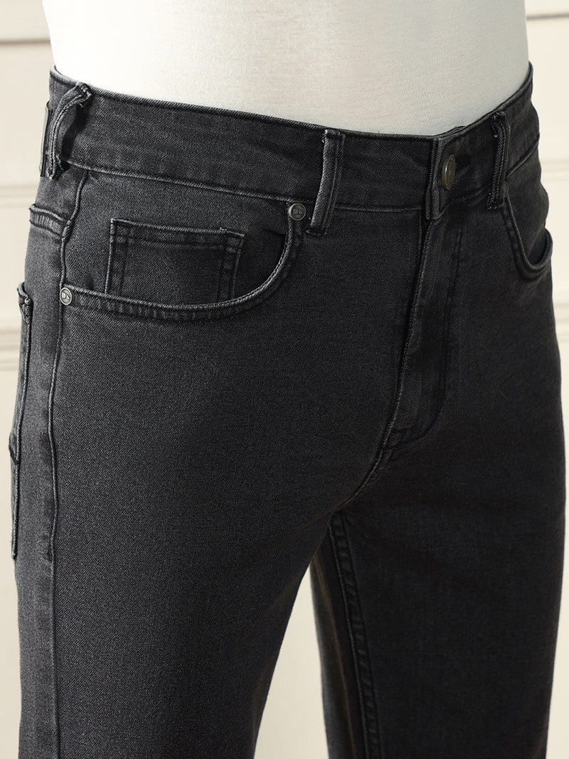 Men's Boot Cut Washed Grey Stretchable Jeans