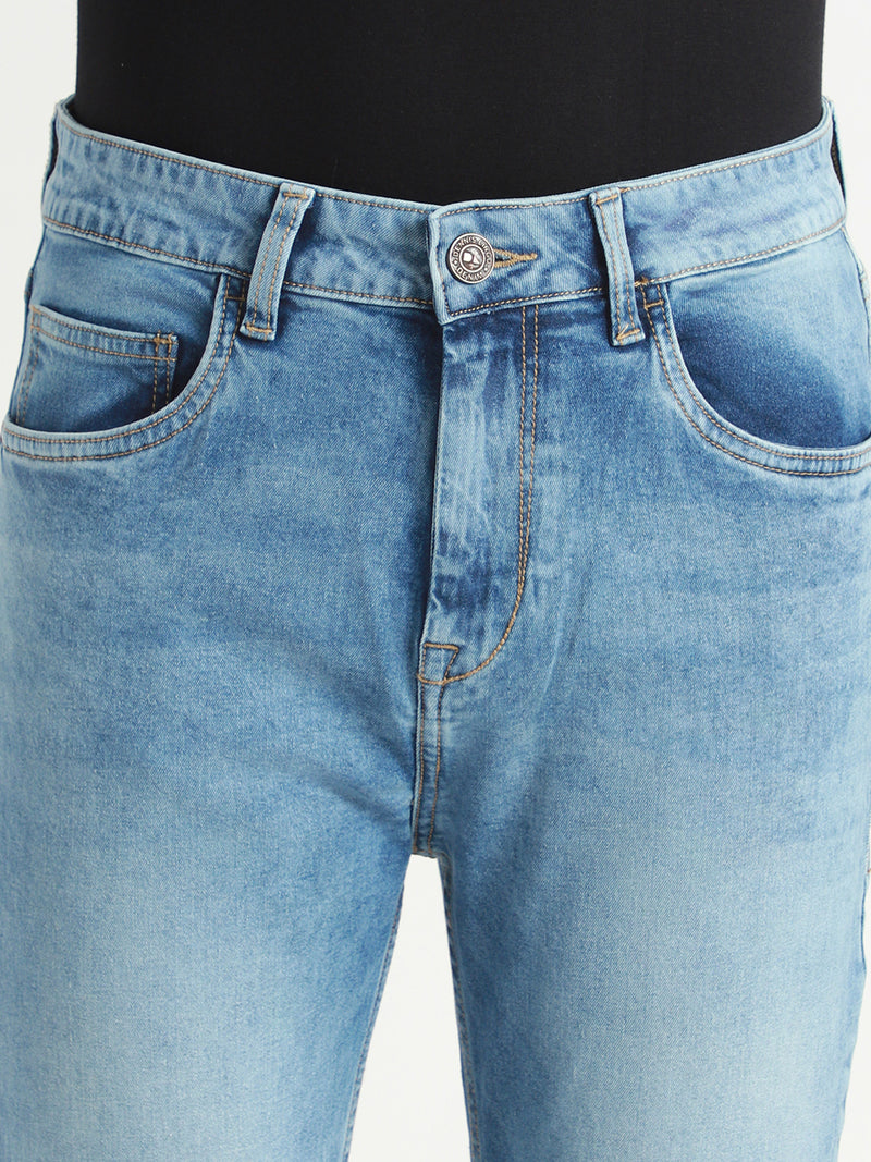 Men's Mid Blue Solid Slim fit Stretchable Jeans