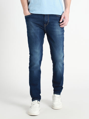 Men's Dark Blue Slim fit Stretchable Jeans